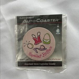 Absorba Stone AUTO  Cupholder Coaster with Black and White Design